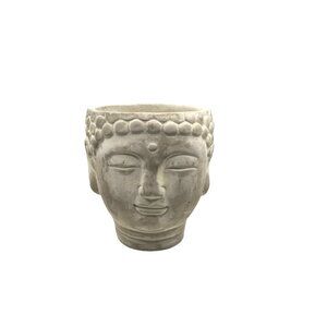 Buddha Head Planter Pot In Concrete Gray Finish For Indoor & Outdoor Use
